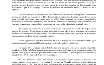 Ação anti AIDS nº 34 – Direitos humanos e respeito