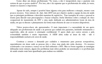 Ação anti AIDS nº 38 – O HIV e seu impacto sobre os profissionais de saúde