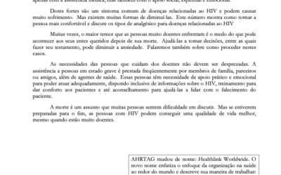 Ação anti AIDS nº 39 – Cuidando de pessoas muito doentes