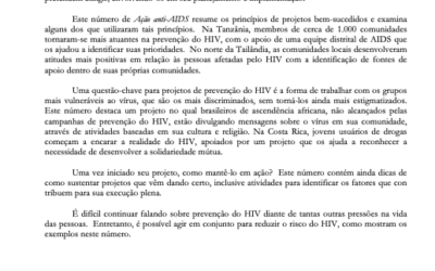 Ação anti AIDS nº 40 – Prevenção do HIV: Chaves para o sucesso