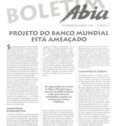 Boletim ABIA nº 21 – Projeto do Banco Mundial está ameaçado